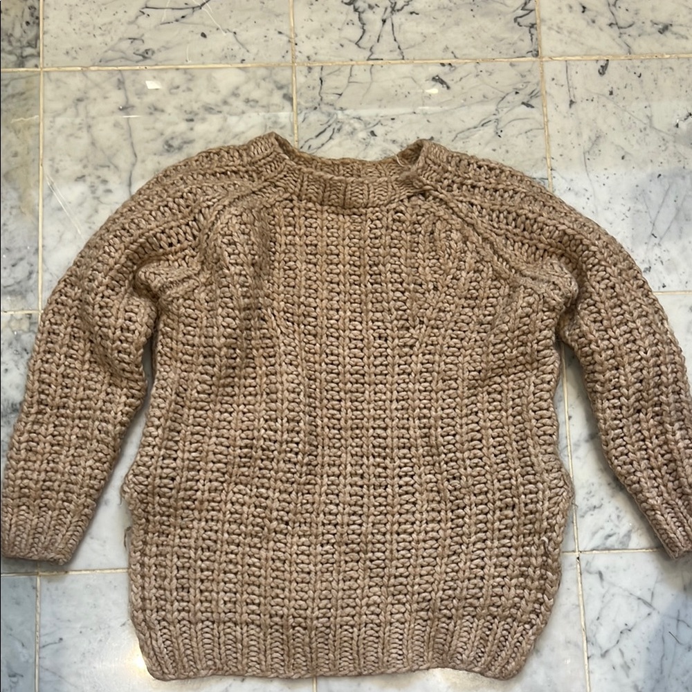Zara Chunky Knit Crew Neck Sweater Handmade size M